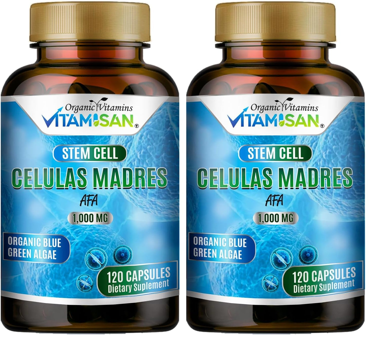 AFA Stem Natural Celulas Madre – 120 Capsules (1000 mg) Blue-Green Algae, Non-GMO, Gluten Free