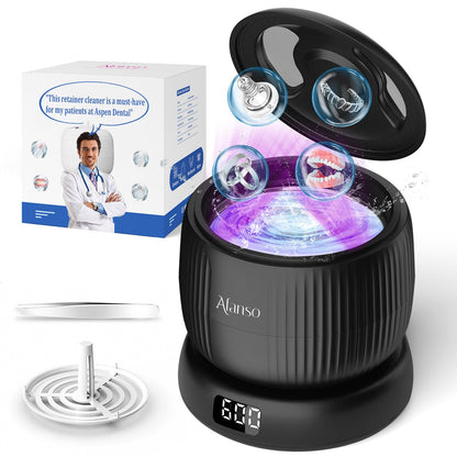 50kHz Ultrasonic Retainer Cleaner – Travel & Home, Portable Denture Cleaner