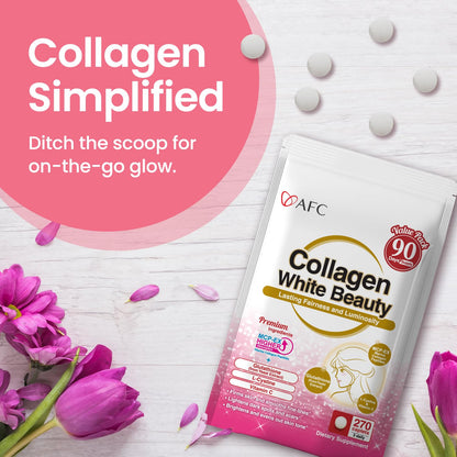 AFC Japan Collagen White Beauty – Marine Collagen, Glutathione & L-Cystine (90 Days Supply)