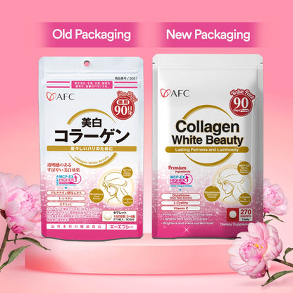 AFC Japan Collagen White Beauty – Marine Collagen, Glutathione & L-Cystine (90 Days Supply)