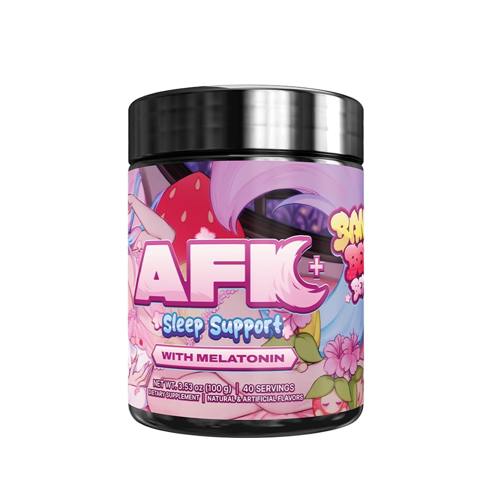 Gamer Supps AFK+® (with Melatonin): Bananaberry Bedtime by Silvervale - 40 Servings | Keto-Friendly Magnesium Sleep Support