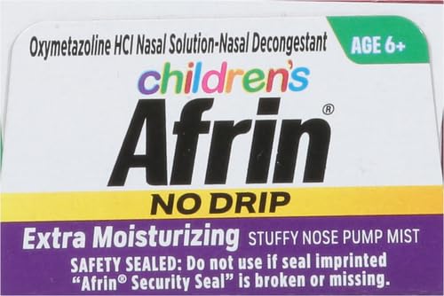 Afrin Childrens Extra Moisturizing Stuffy Nose Spray – 15 mL – 12 Hour Relief for Kids 6+