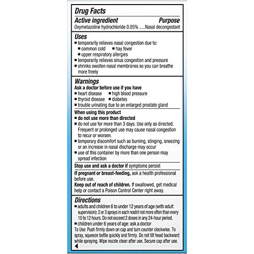 Afrin Allergy Sinus Nasal Spray - Fast 12-Hour Decongestion (Adults & 6+) 0.50 Fl Oz