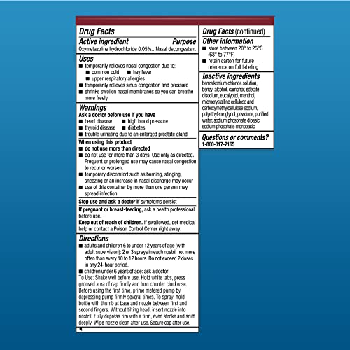 Afrin Allergy Sinus Nasal Spray - Fast 12-Hour Decongestion (Adults & 6+) 0.50 Fl Oz