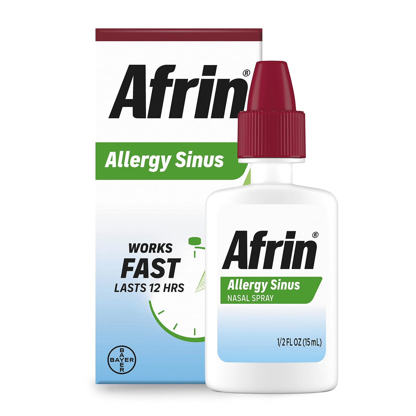 Afrin Allergy Sinus Nasal Spray - Fast 12-Hour Decongestion (Adults & 6+) 0.50 Fl Oz