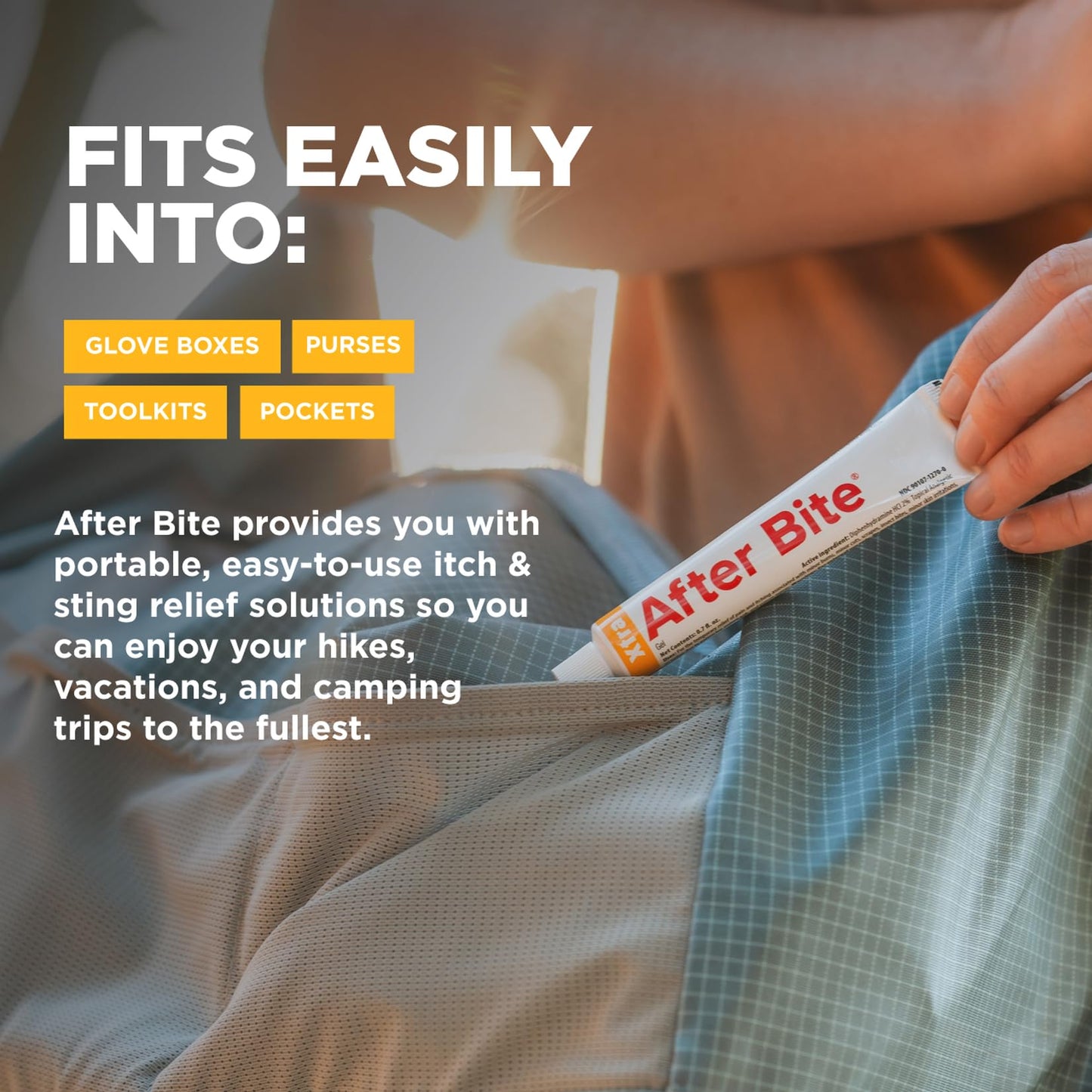 After Bite Xtra Formula Gel - Itch Relief with Diphenhydramine HCl | 0.7 oz Travel Pack (4 Pack) - Mosquito, Bee & Fire Ant Bites