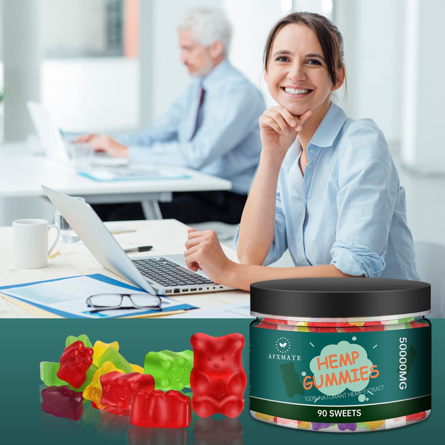 AFXMATE Hemp Gummies 50000 mg – Fruit Flavored Gummy (90 Gummies)