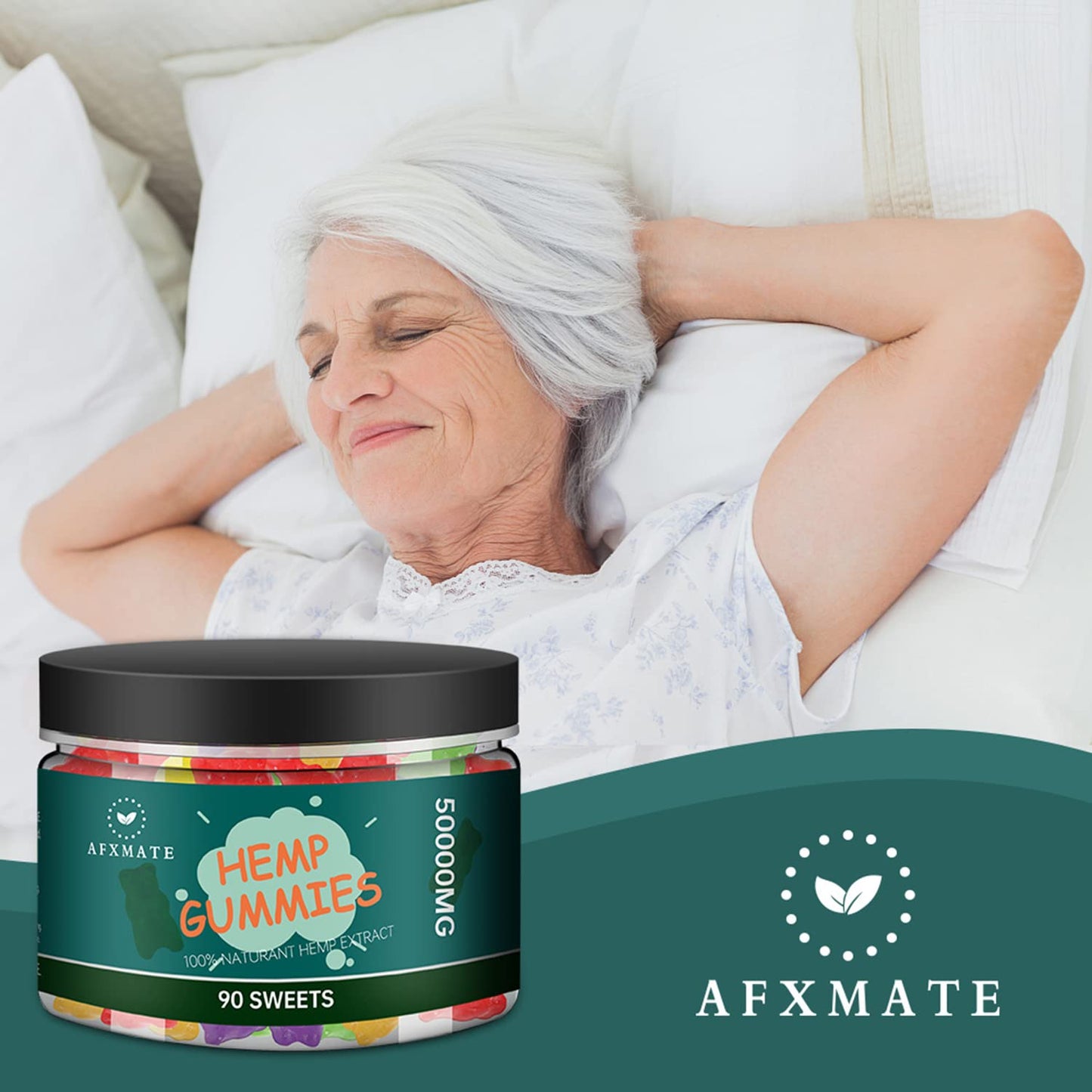 AFXMATE Hemp Gummies 50000 mg – Fruit Flavored Gummy (90 Gummies)