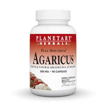 Planetary Herbals Agaricus Full Spectrum 500mg – Immune Support, NK Activation, 90 Caps