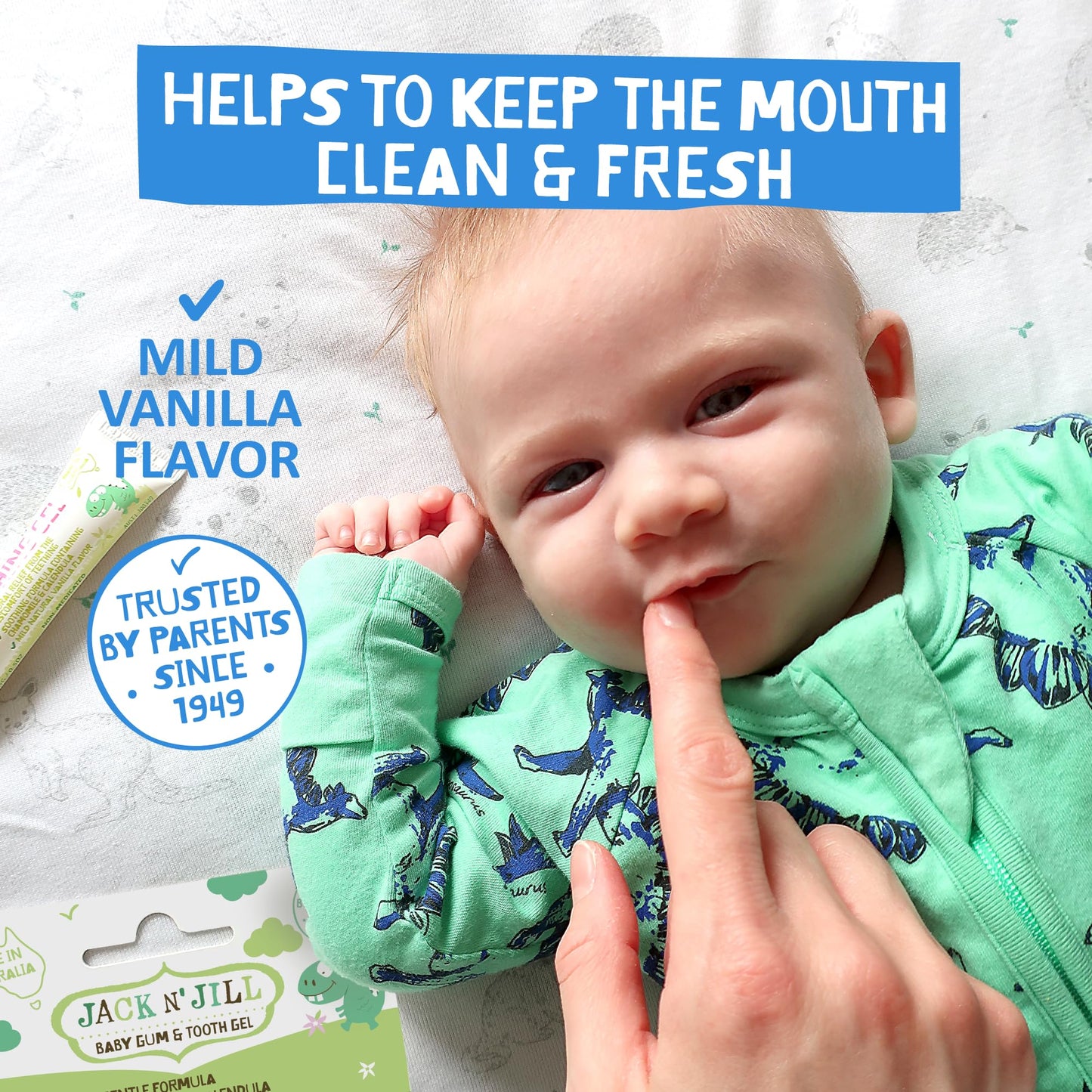 Jack N' Jill Baby Gum & Tooth Gel – Natural Teething Relief for Babies 4 Months+ | Chamomile & Calendula | 15 g