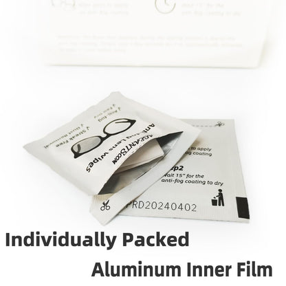 ageantscom Anti Fog Wipes for Glasses (100-Pack) – Pre-Moistened, Quick-Dry, Streak-Free