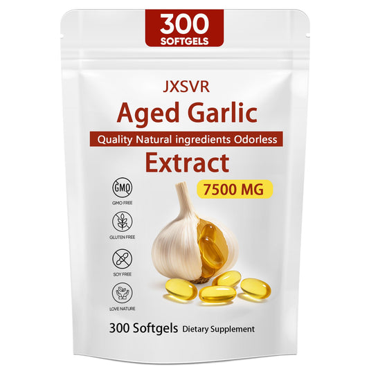 Aged Garlic Extract 300 Softgels, 7500mg Odorless | Heart & Immune Support BritishVita | Premium UK Vitamins & Wellness Supplements