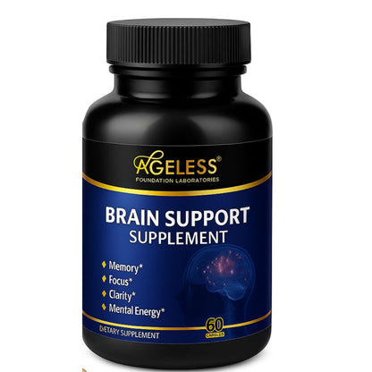 Ageless Brain Supplements for Memory & Focus | Nootropic (60 Capsules)