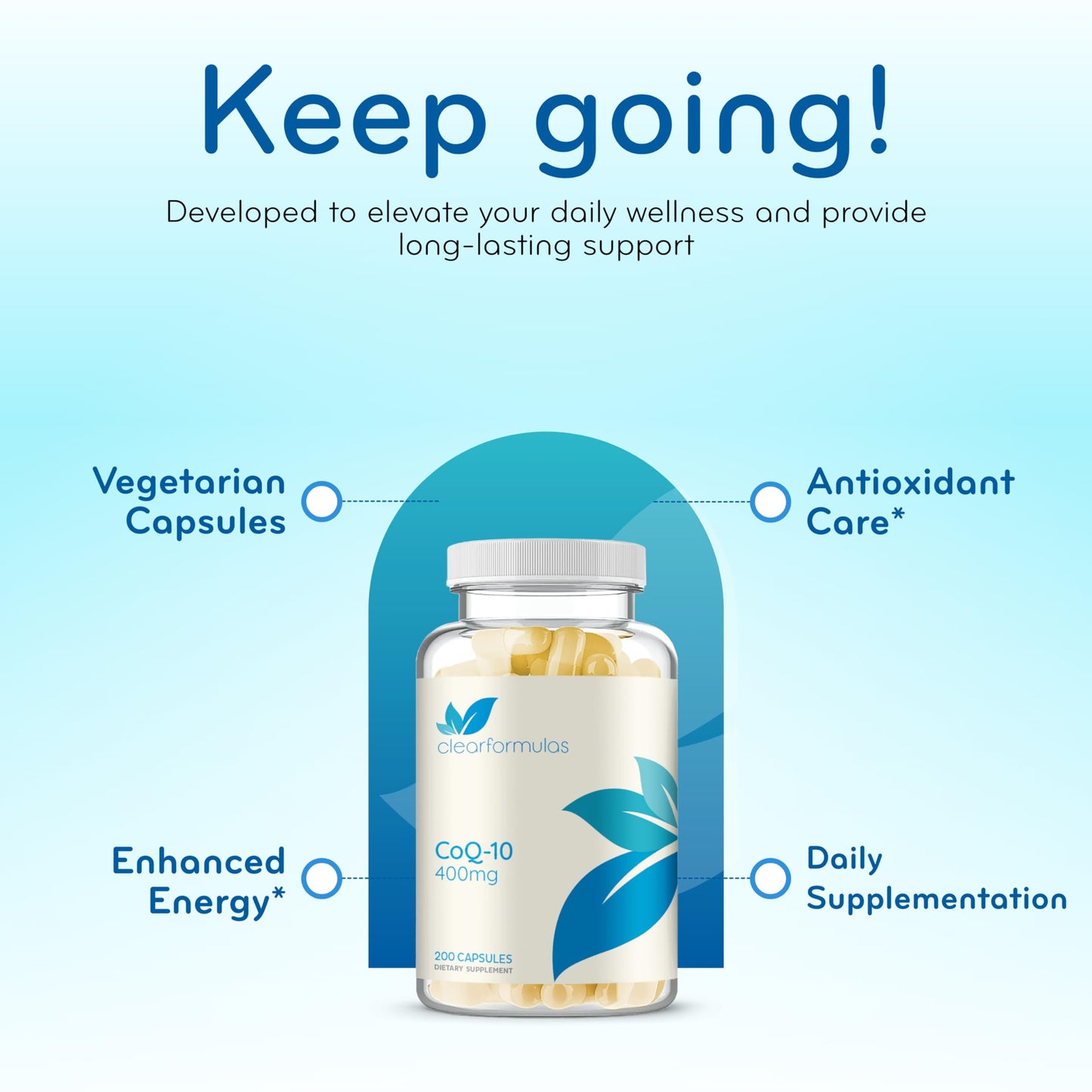 Quick Absorption CoQ10 400mg Capsules – Ubiquinone 400mg for Heart Health & Aging Support | Made in a cGMP US Lab