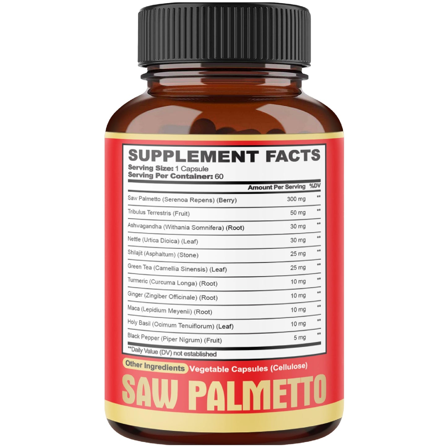 Saw Palmetto Capsules 5300 mg – 11in1 with Ashwagandha, Turmeric, Tribulus, Maca | 2 Packs (4 Months) Prostate, Skin & Immune Support