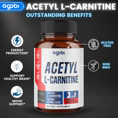 agobi Acetyl L-Carnitine & Alpha Lipoic Acid Complex 1500mg | Brain Health, Focus & Mood