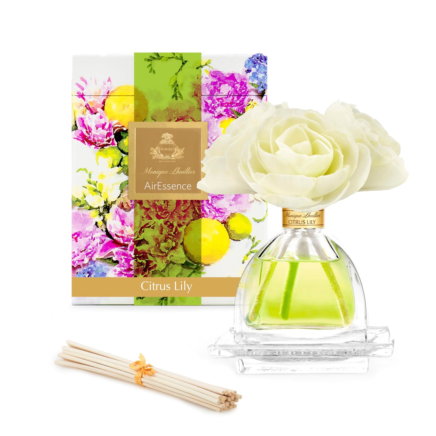 AGRARIA AirEssence Flower & Reed Diffuser Set – Handmade Sola Flower Home Fragrance Gift