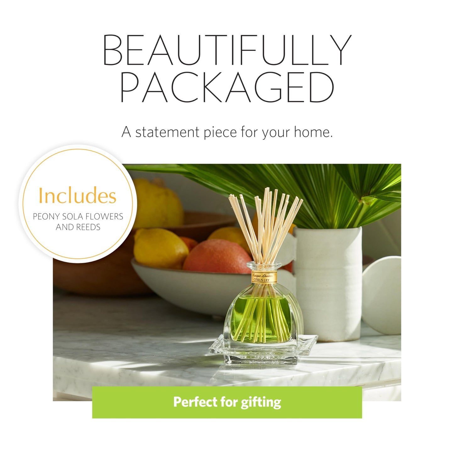 AGRARIA AirEssence Flower & Reed Diffuser Set – Handmade Sola Flower Home Fragrance Gift