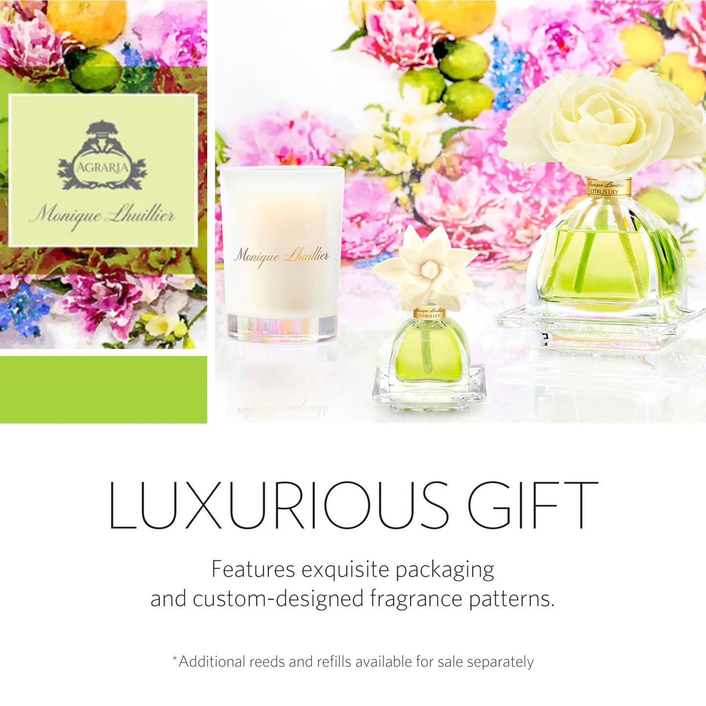AGRARIA AirEssence Flower & Reed Diffuser Set – Handmade Sola Flower Home Fragrance Gift