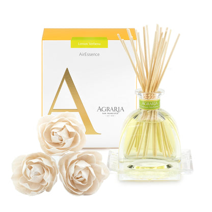 AGRARIA AirEssence Flower & Reed Diffuser Set – Handmade Sola Flower Luxury Home Fragrance