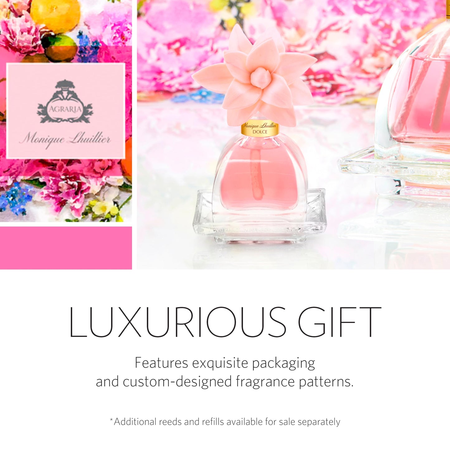 AGRARIA PetiteEssence Flower & Reed Diffuser Set – Hand Crafted Sola Flowers