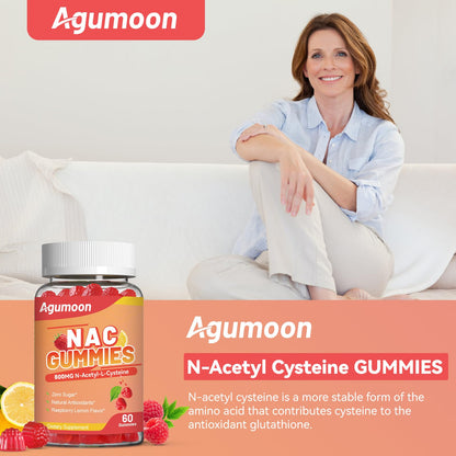 Agumoon NAC Gummies 800mg – Immune Support & Antioxidants (Sugar-Free, 60 Vegan Gummies)