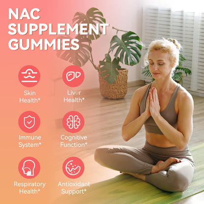 Agumoon NAC Gummies 800mg – Immune Support & Antioxidants (Sugar-Free, 60 Vegan Gummies)