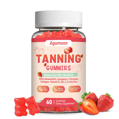 Agumoon Tanning Gummies – Vegan Self-Tan Supplement (60 Gummies)