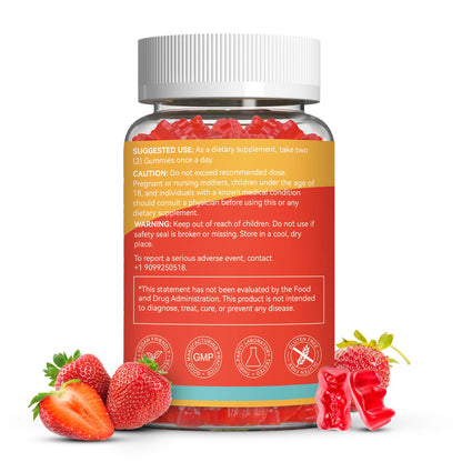 Agumoon Vitamin D3 5000 IU Gummies – Immune, Bone & Muscle Support | 60 Count Strawberry