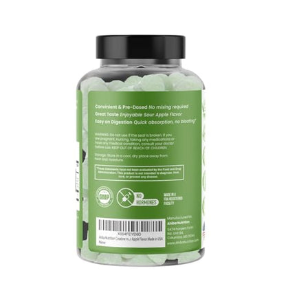 Ahiba Creatine Monohydrate Gummies – 5g Serving, Vegan, Sugar-Free, Made in USA