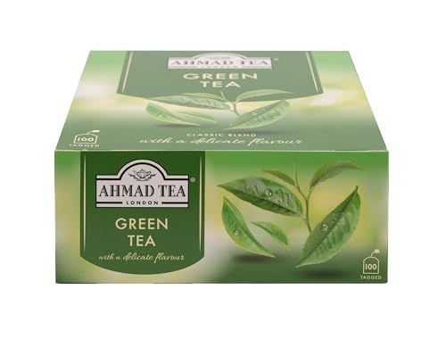 Ahmad Tea Green Tea – Green Tea Teabags 100 ct, Caffeinated & Sugar-Free