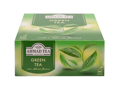 Ahmad Tea Green Tea – Green Tea Teabags 100 ct, Caffeinated & Sugar-Free