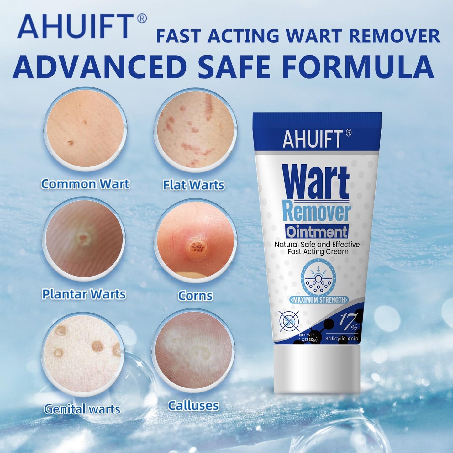 AHUIFT Fast Action Wart Remover Ointment – Maximum Strength Salicylic Acid (XK04)