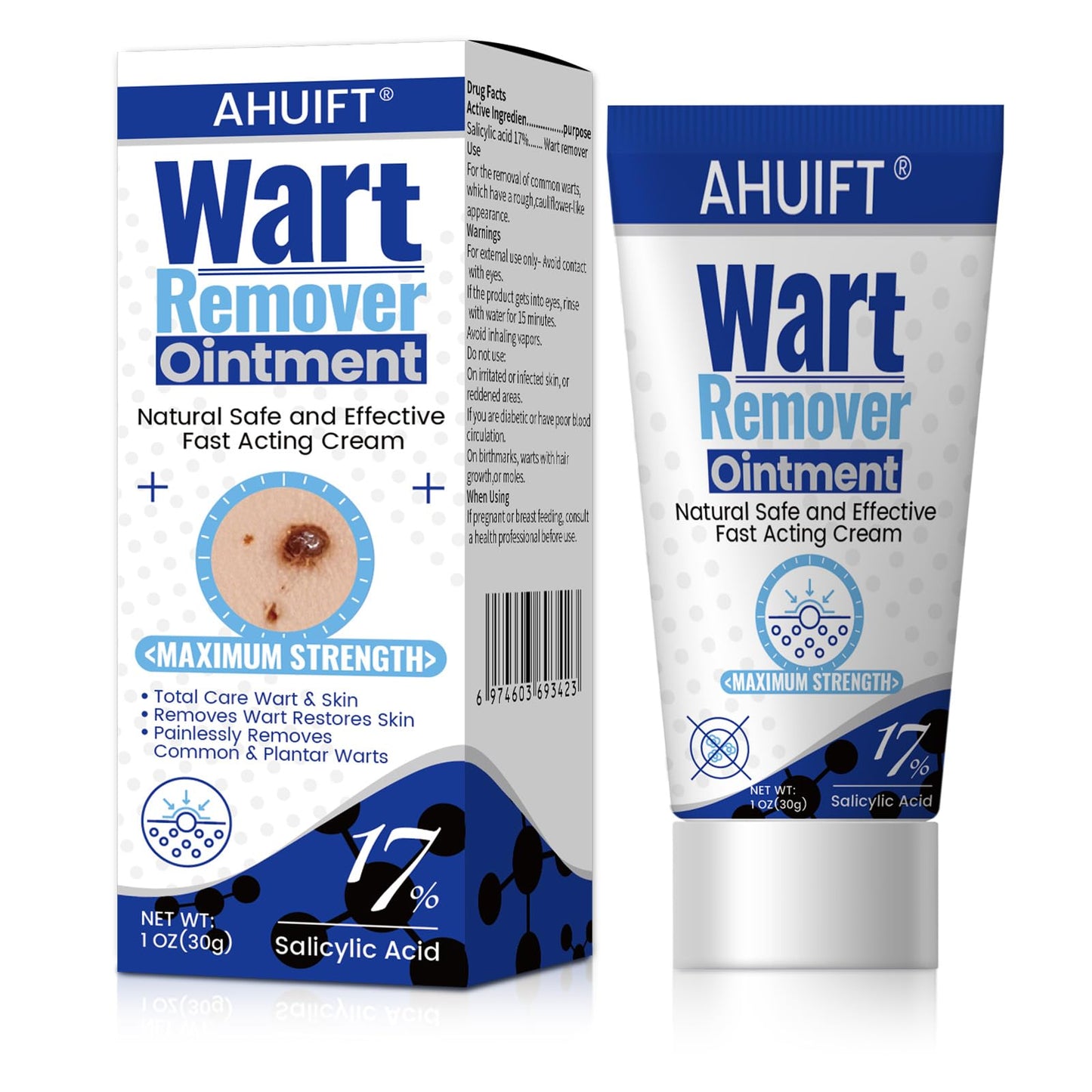AHUIFT Fast Action Wart Remover Ointment – Maximum Strength Salicylic Acid (XK04)