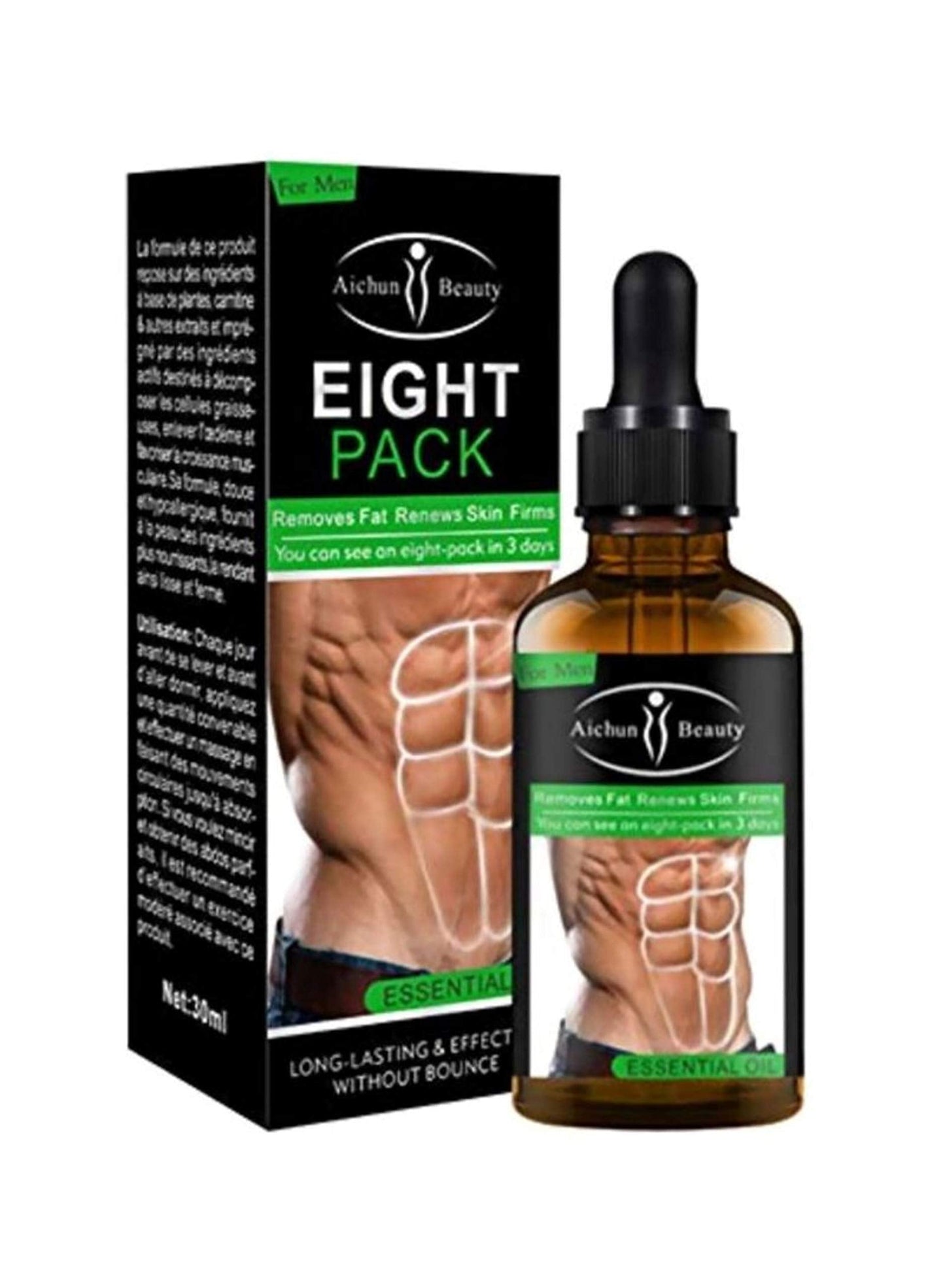 AICHUN BEAUTY Eight Pack Abdominal Essential Oil for Men – Firm Skin, Fat Burning & Muscle Definition 30ml