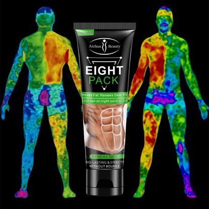 AICHUN BEAUTY Eight Pack For Men Strong Waist Manly Torso Smooth Lines Press Fitness Belly Burning Muscle Fat Remove Renews Skin Weight Loss Slimming Cream 80g