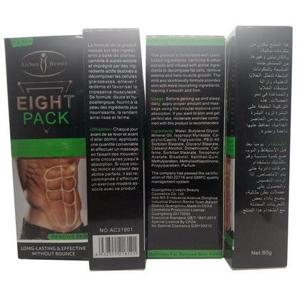 AICHUN BEAUTY Eight Pack For Men Strong Waist Manly Torso Smooth Lines Press Fitness Belly Burning Muscle Fat Remove Renews Skin Weight Loss Slimming Cream 80g