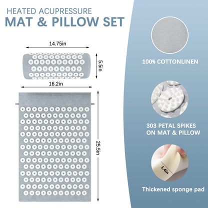 AICNLY Acupuncture Heating Mat – Acupressure & Heat Therapy for Back Pain Relief