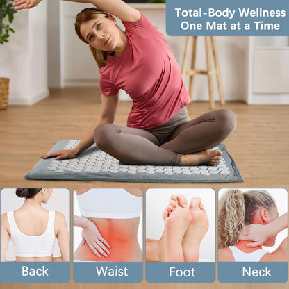 AICNLY Acupuncture Heating Mat – Acupressure & Heat Therapy for Back Pain Relief