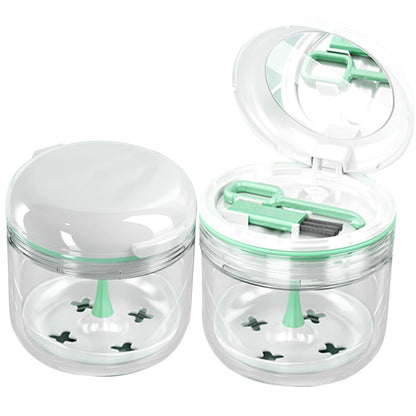Aidarmoll Denture Bath Cup – Retainer Case & Night Guard Holder with Drain Tray