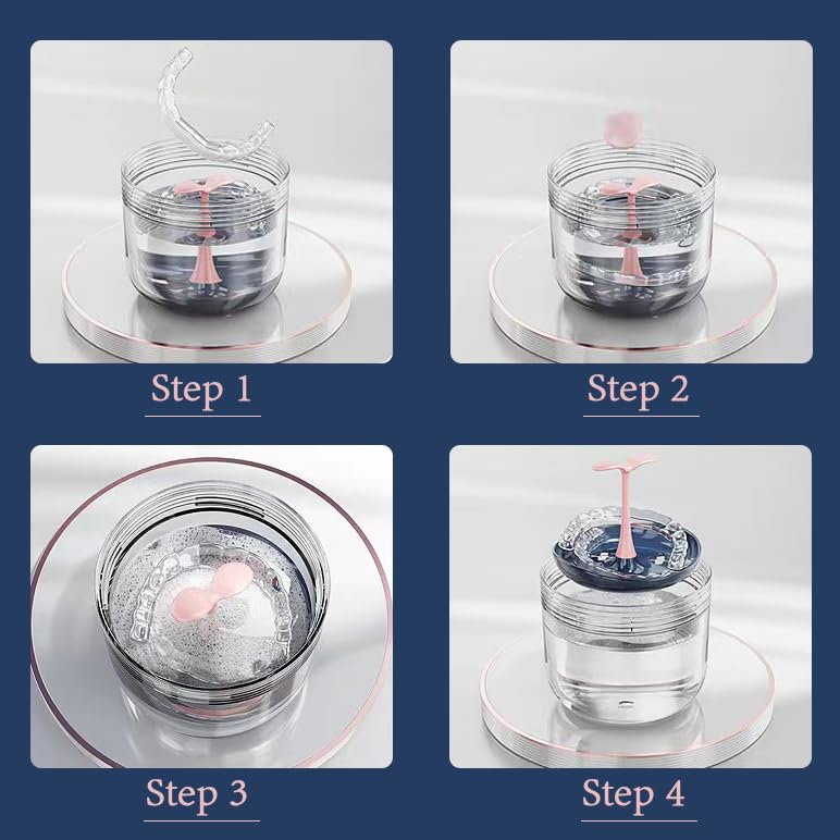 Aidarmoll Retainer Case – Denture Bath Cup with Drain Tray & Mirror