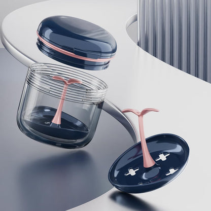 Aidarmoll Retainer Case – Denture Bath Cup with Drain Tray & Mirror