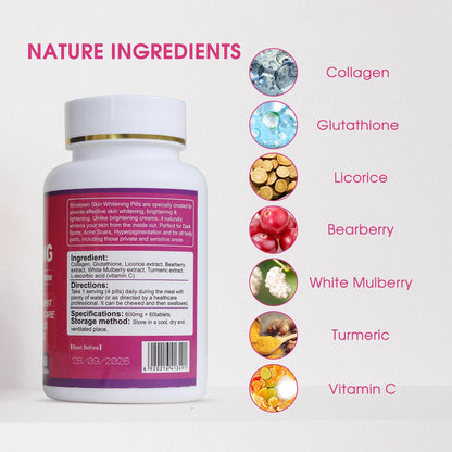 AIHIYO Skin Whitening Pill | 8000mg Glutathione, Dark Spots & Melasma, 60 Tablets