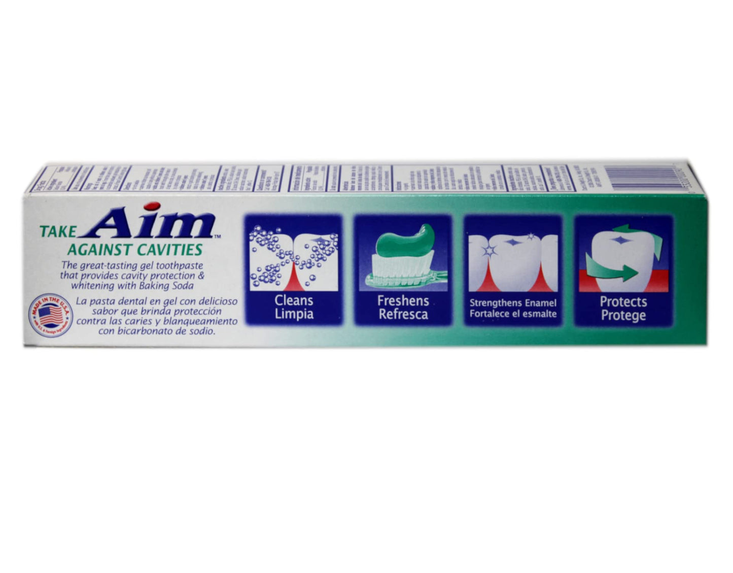 Aim Toothpaste 6 oz Tube (Pack of 6) Fresh Mint Gel - Fluoride & Whitening