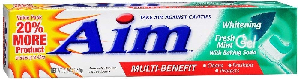 AIM White Gel Mint Toothpaste - 5.5 oz | Cavity Protection