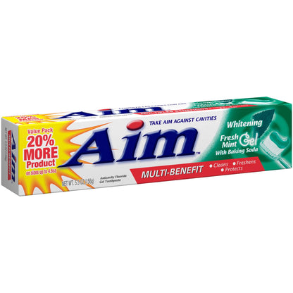Aim Whitening Toothpaste with Baking Soda 5.5oz – Whitening & Cavity Protection