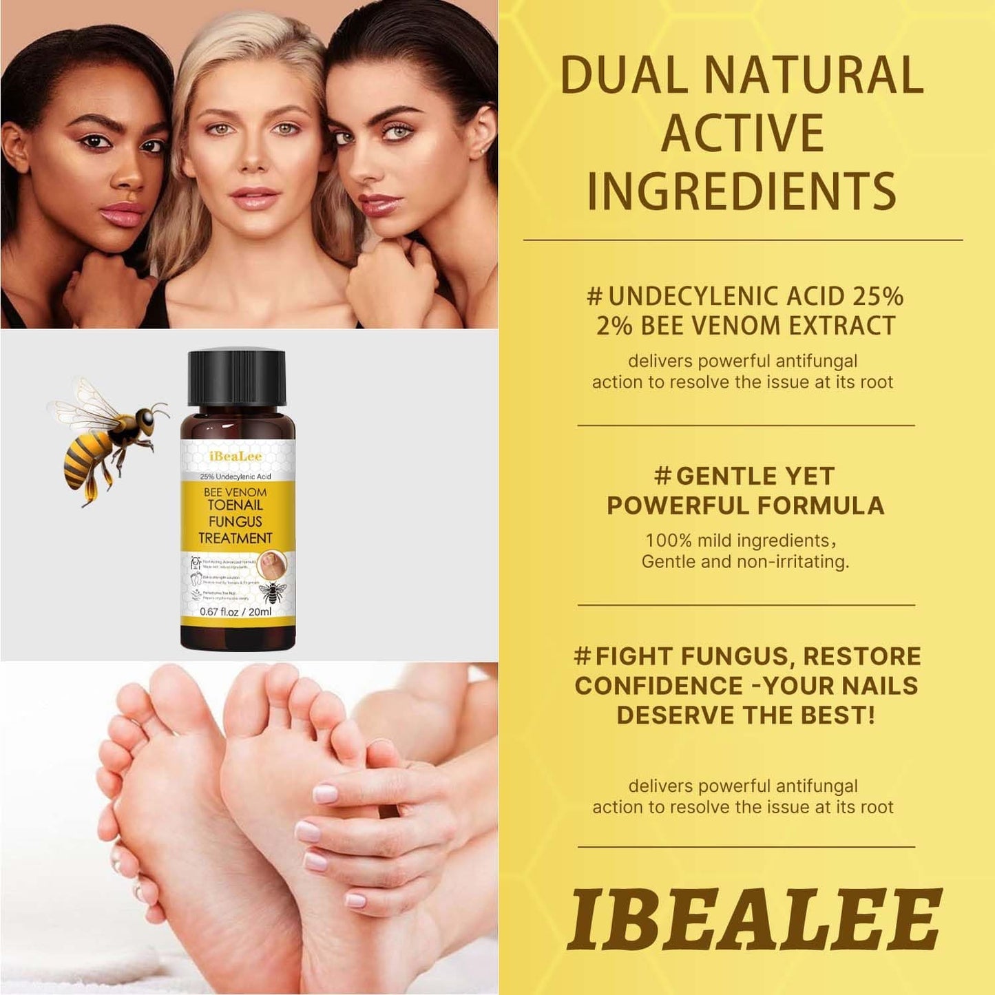Aimery Bee Venom Antifungal Solution Extra Strength – Toenail & Fingernail Fungus Treatment