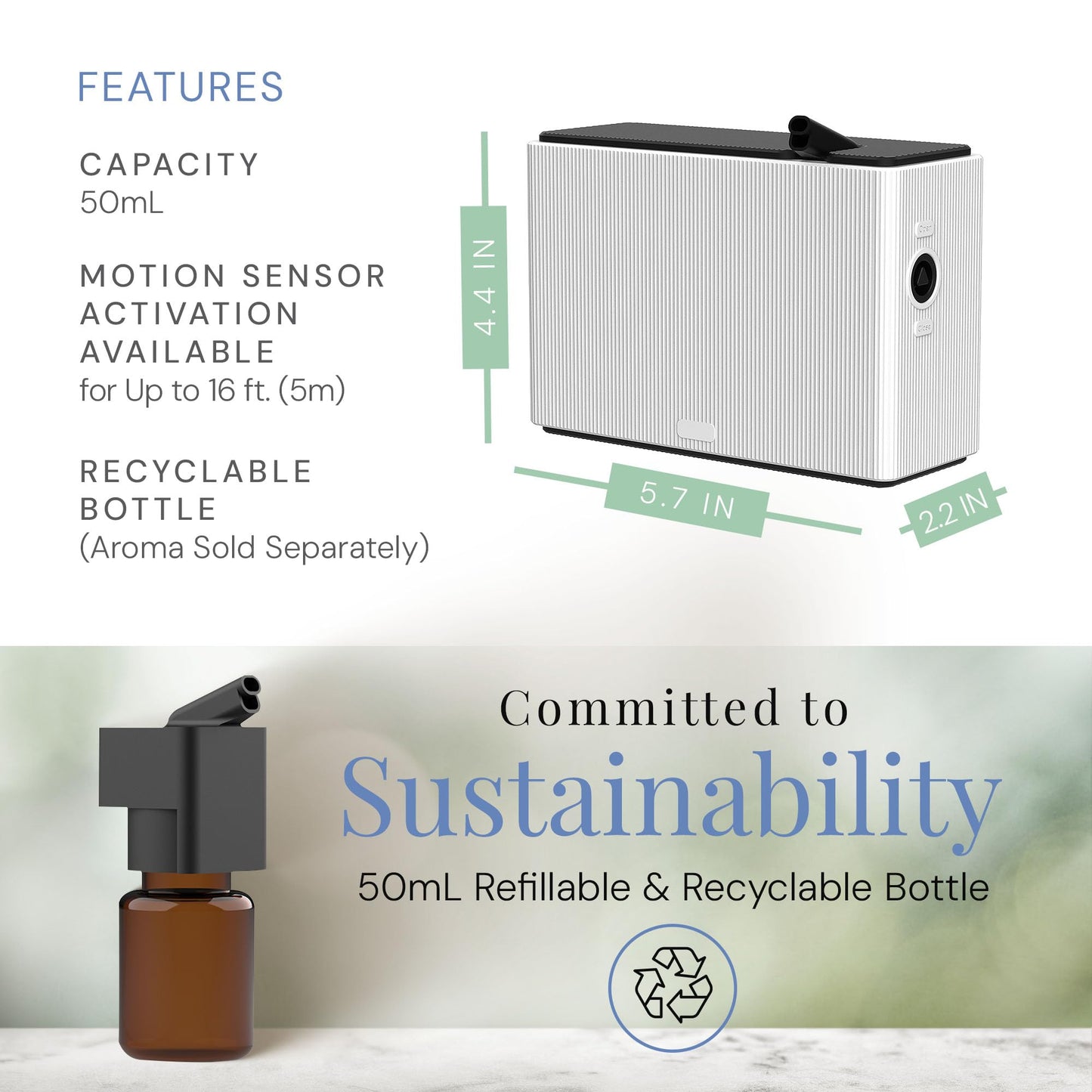 Air Esscentials AE101Bat: Waterless Battery Diffuser with Motion Sensor