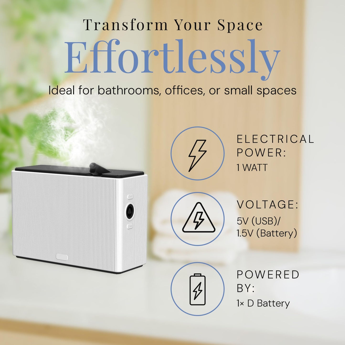 Air Esscentials AE101Bat: Waterless Battery Diffuser with Motion Sensor