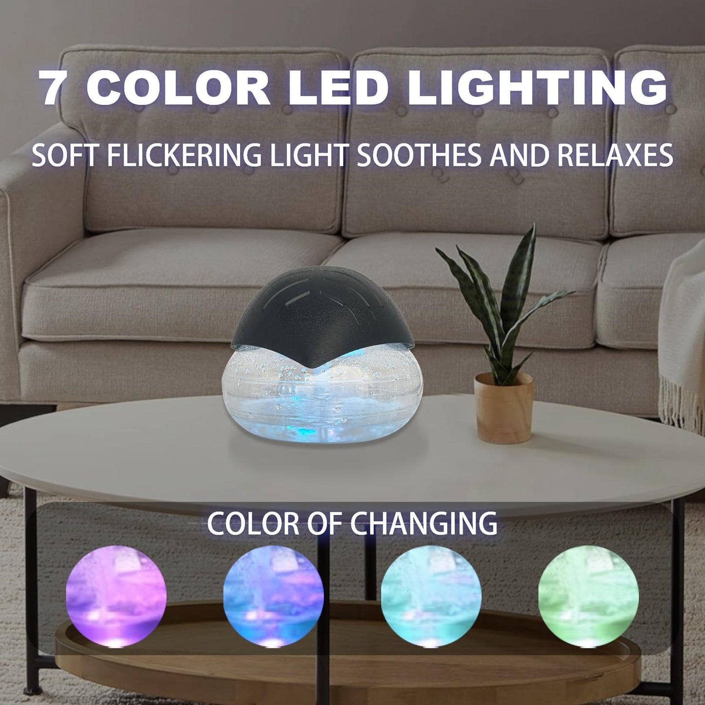 Black Air Freshener Diffuser - LED Night Light & Essential Oil Aroma Diffuser for Home, Bedroom, Office & Warehouse